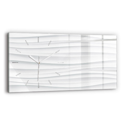 Glass wall clock rectangular Waves texture