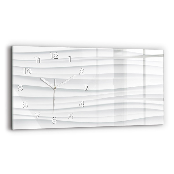 Glass wall clock rectangular Waves texture