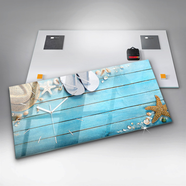 Glass wall clock rectangular Holiday accessories