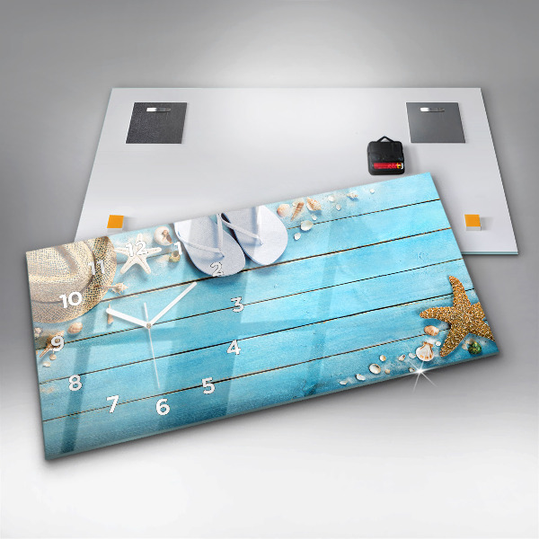 Glass wall clock rectangular Holiday accessories