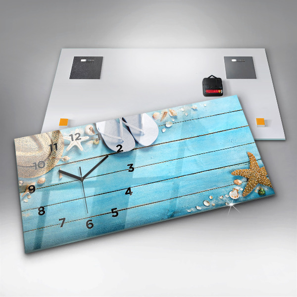 Glass wall clock rectangular Holiday accessories