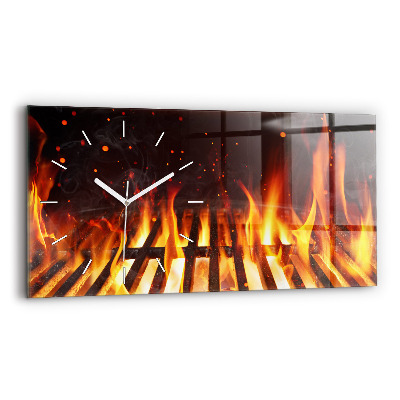 Glass wall clock rectangular Grill