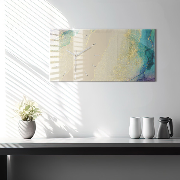 Glass wall clock rectangular Elegant abstraction