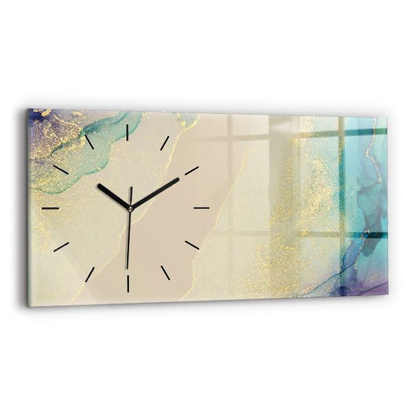 Glass wall clock rectangular Elegant abstraction