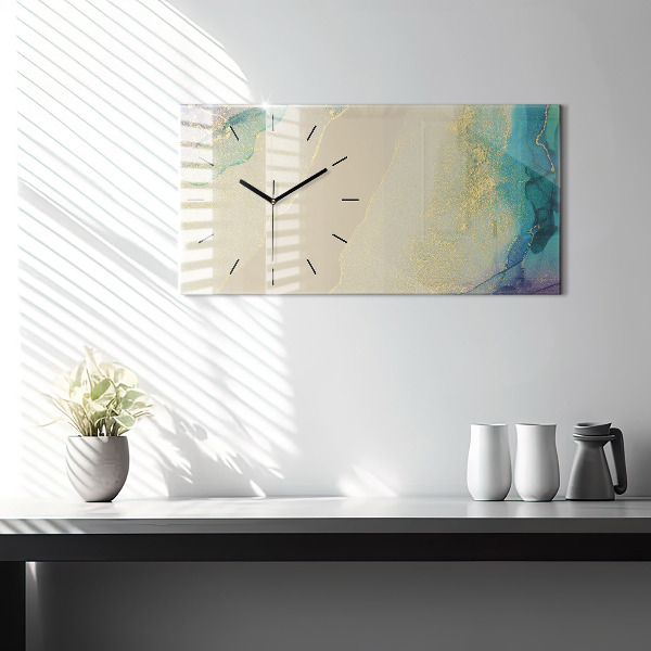 Glass wall clock rectangular Elegant abstraction
