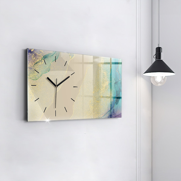 Glass wall clock rectangular Elegant abstraction