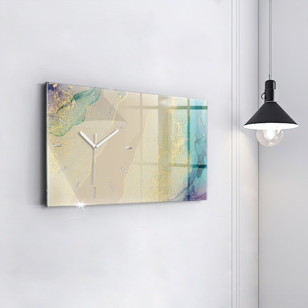 Glass wall clock rectangular Elegant abstraction