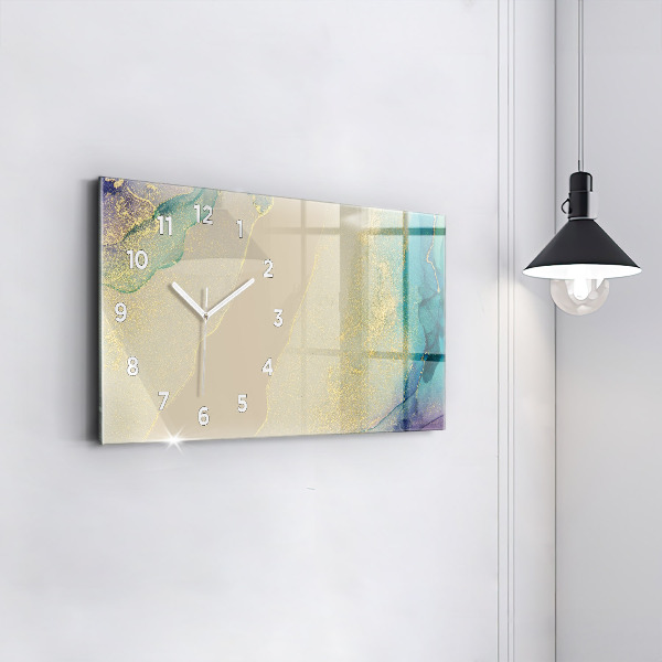 Glass wall clock rectangular Elegant abstraction