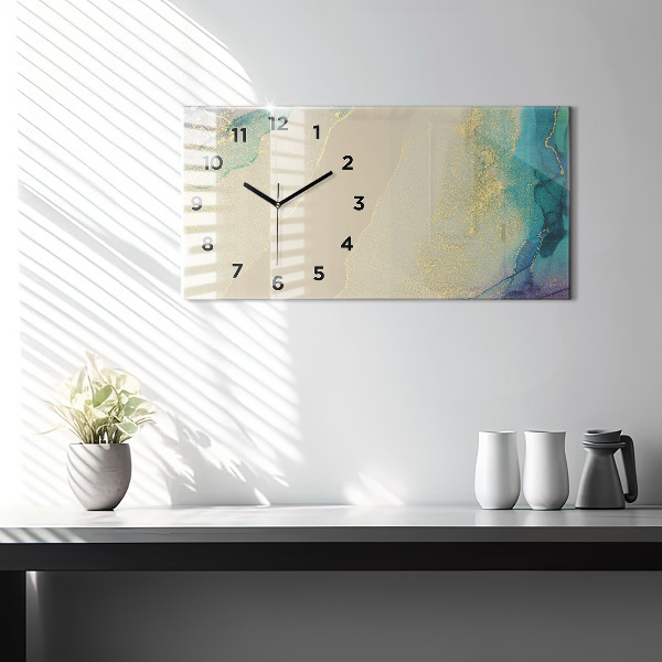 Glass wall clock rectangular Elegant abstraction