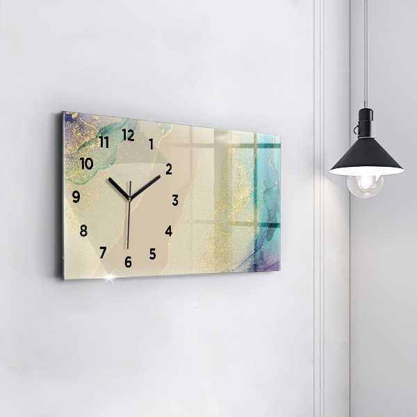 Glass wall clock rectangular Elegant abstraction