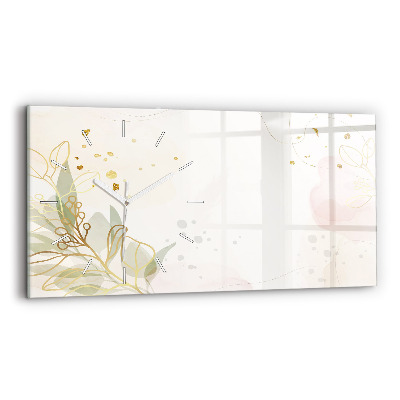 Glass wall clock rectangular Pastel abstraction