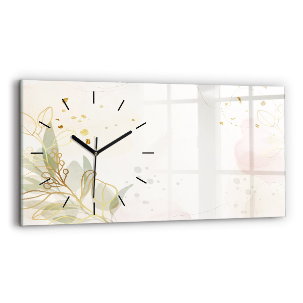 Glass wall clock rectangular Pastel abstraction