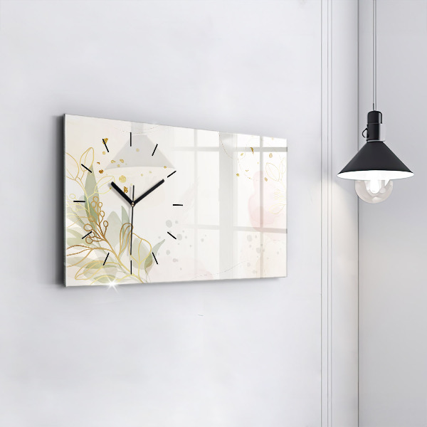 Glass wall clock rectangular Pastel abstraction