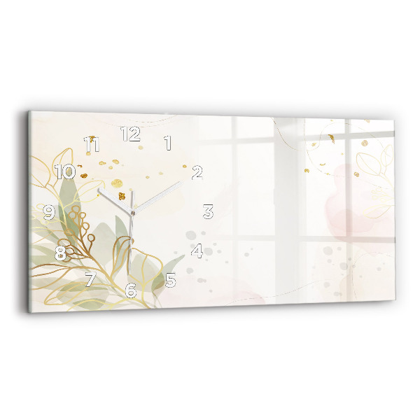 Glass wall clock rectangular Pastel abstraction