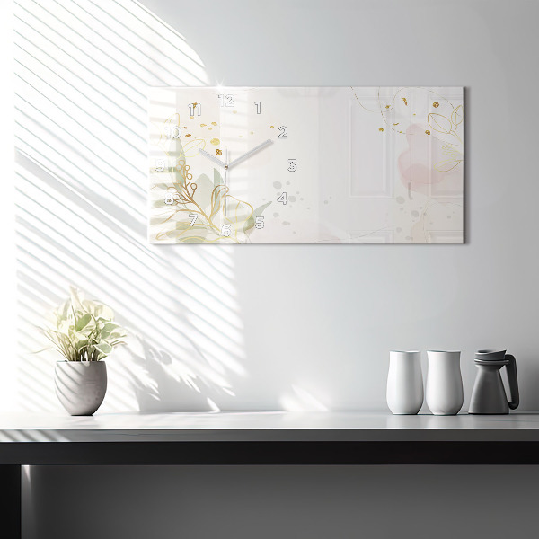 Glass wall clock rectangular Pastel abstraction