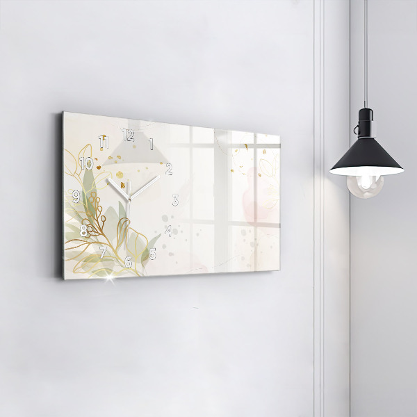Glass wall clock rectangular Pastel abstraction
