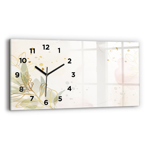 Glass wall clock rectangular Pastel abstraction