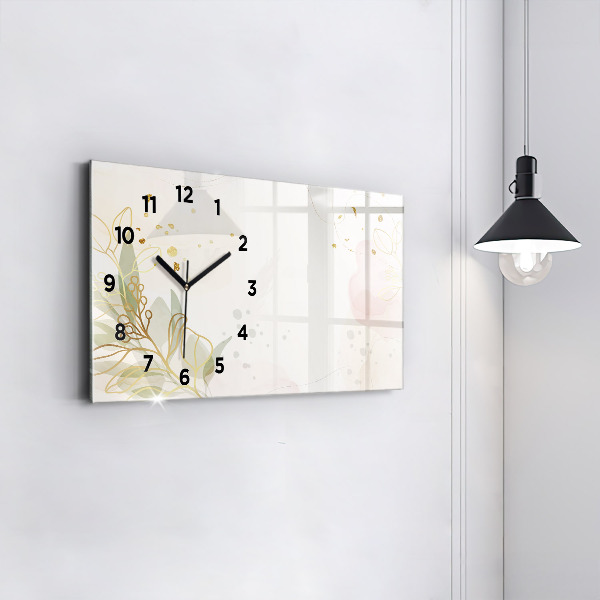 Glass wall clock rectangular Pastel abstraction