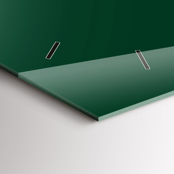 Glass wall clock rectangular Color bottle green