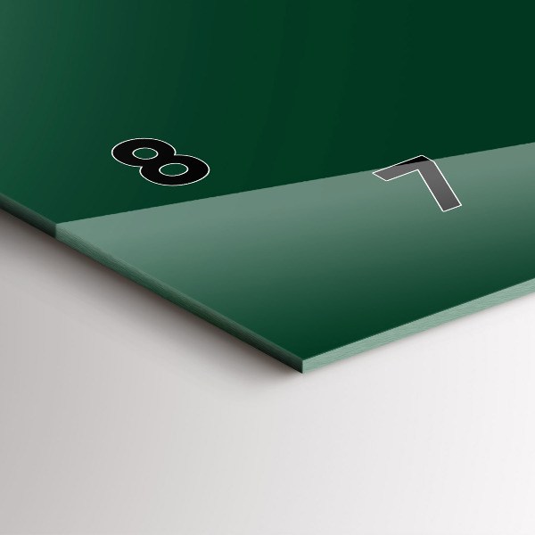 Glass wall clock rectangular Color bottle green