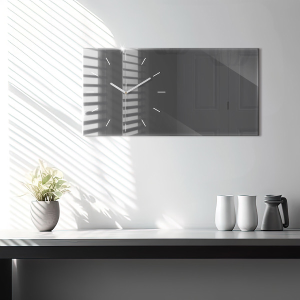 Glass wall clock rectangular Color gray