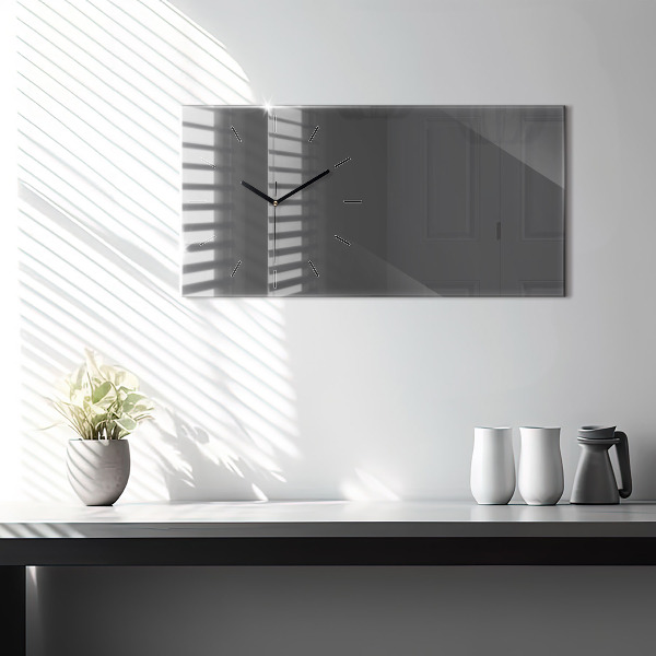 Glass wall clock rectangular Color gray