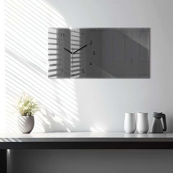 Glass wall clock rectangular Color gray