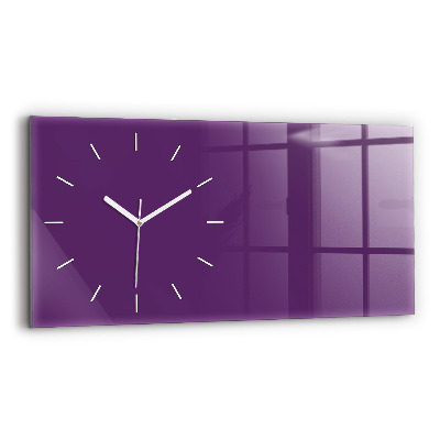 Glass wall clock rectangular Violet