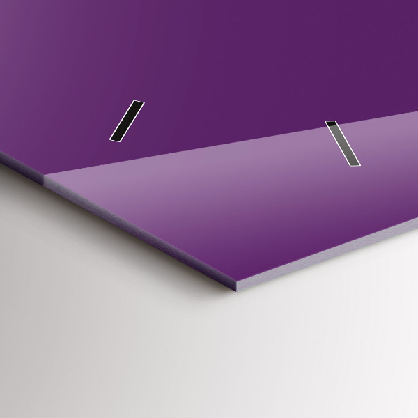 Glass wall clock rectangular Violet