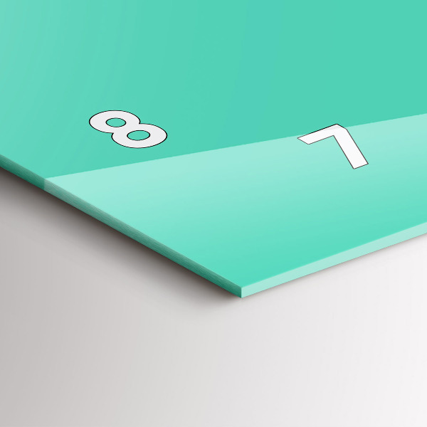 Glass wall clock rectangular Turquoise color