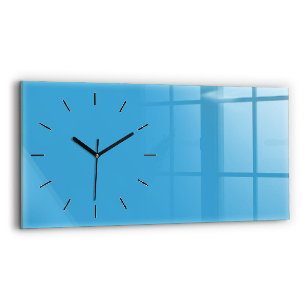 Glass wall clock rectangular Color blue