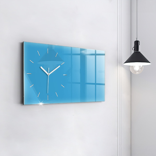 Glass wall clock rectangular Color blue