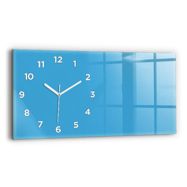 Glass wall clock rectangular Color blue