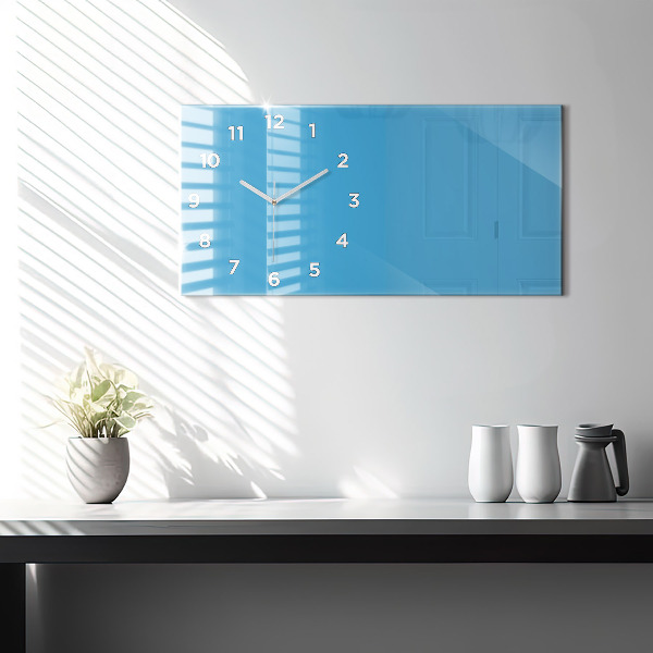 Glass wall clock rectangular Color blue