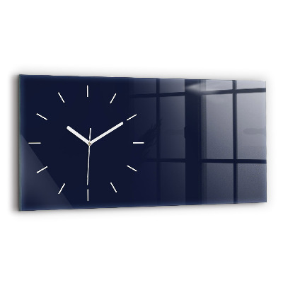 Glass wall clock rectangular Color dark navy blue