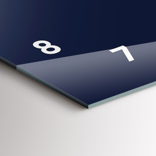 Glass wall clock rectangular Color dark navy blue