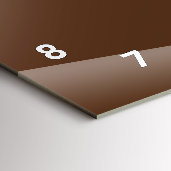 Glass wall clock rectangular Brown color