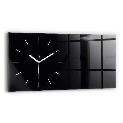 Glass wall clock rectangular Color black