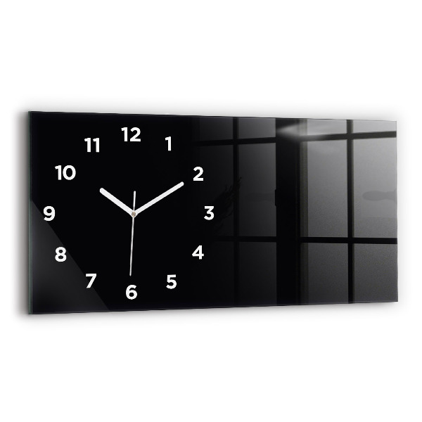 Glass wall clock rectangular Color black