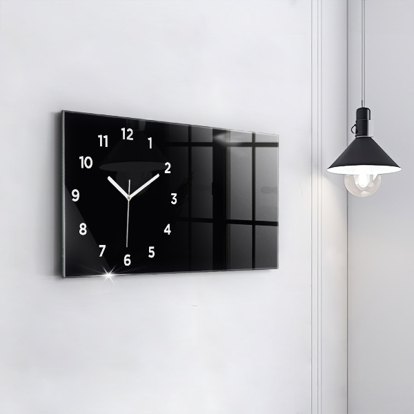 Glass wall clock rectangular Color black