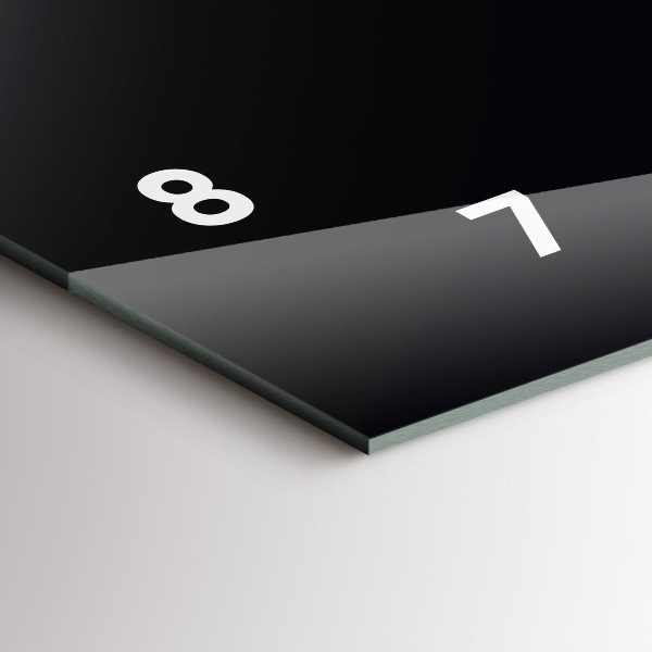 Glass wall clock rectangular Color black