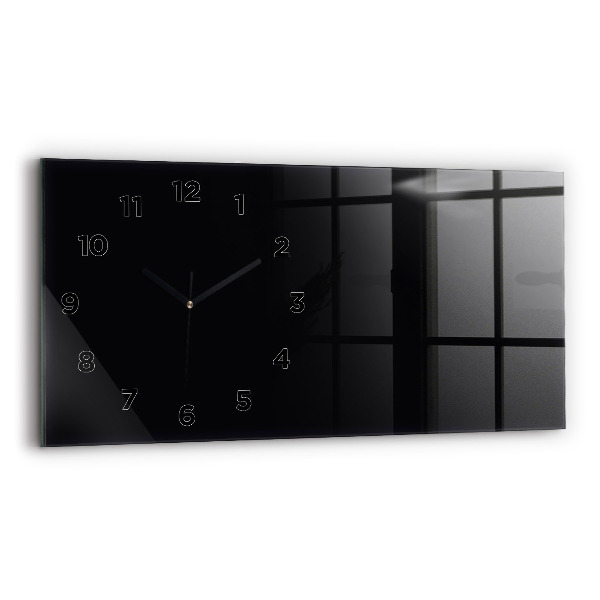 Glass wall clock rectangular Color black