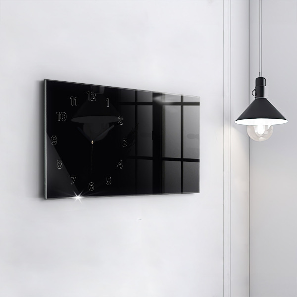 Glass wall clock rectangular Color black