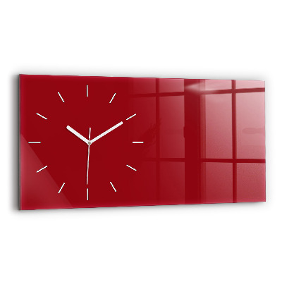 Glass wall clock rectangular Red color