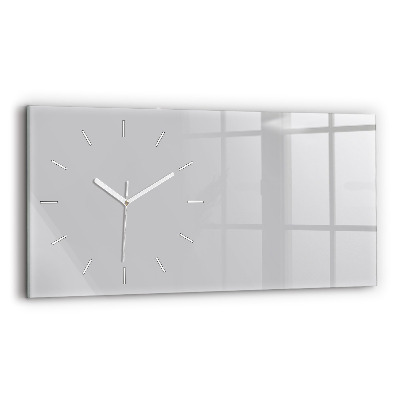 Glass wall clock rectangular Color light gray