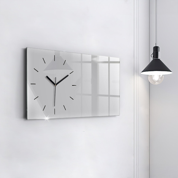 Glass wall clock rectangular Color light gray
