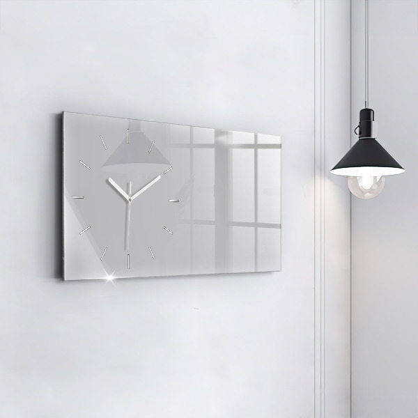 Glass wall clock rectangular Color light gray