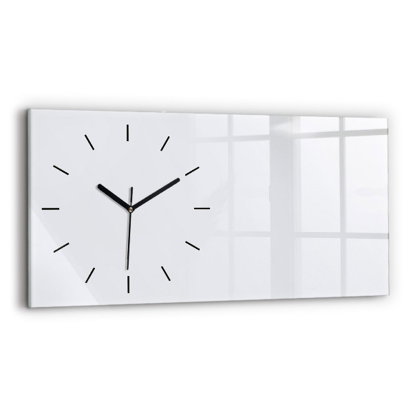 Glass wall clock rectangular Color dark white