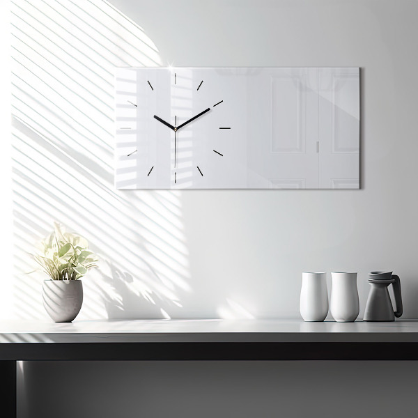 Glass wall clock rectangular Color dark white