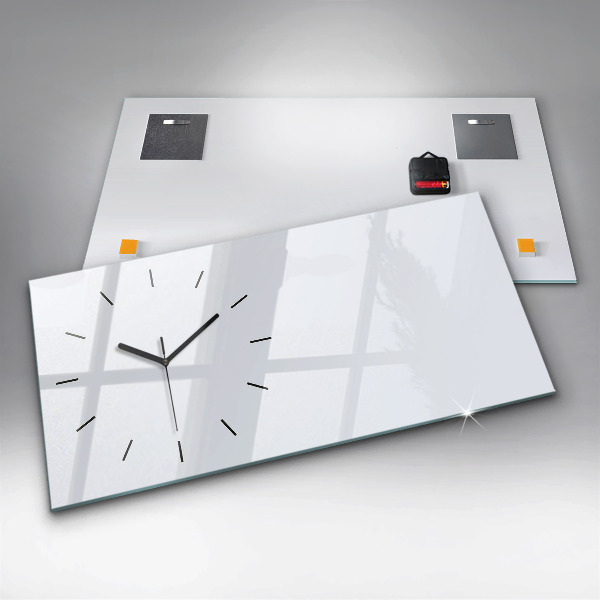 Glass wall clock rectangular Color dark white